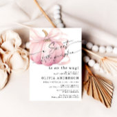 甘い小さなかぼちゃかわいいピンクの赤ちゃんシャワー 招待状