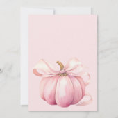 甘い小さなかぼちゃかわいいピンクの赤ちゃんシャワー 招待状 (裏面)