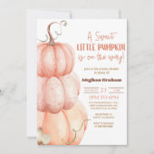 甘い小さなかぼちゃが道に出ている!赤ちゃんシャワー 招待状 (正面)