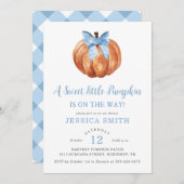 甘い小さなかぼちゃのベビーシャワー招待状 招待状 (正面/裏面)