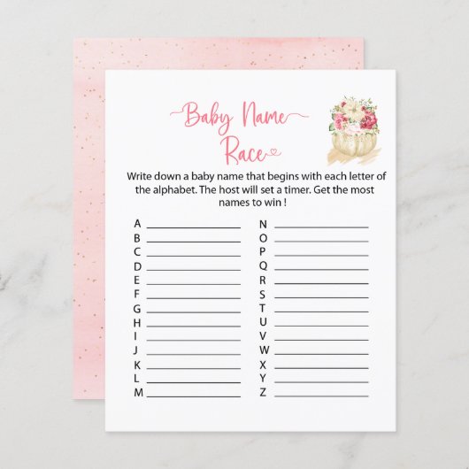 甘い小さなかぼちゃのベビー名の競争 (正面/裏面)