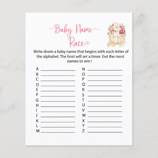 甘い小さなかぼちゃのベビー名の競争 (正面)