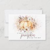 甘い小さなかぼちゃの中性の赤ちゃんシャワーフラット サンキューカード (裏面)
