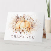 甘い小さなかぼちゃの中性の赤ちゃんシャワー折り畳み サンキューカード (正面)