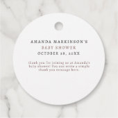 甘い小さなかぼちゃの中性の赤ちゃんシャワー フェイバータグ (裏面)