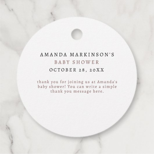 甘い小さなかぼちゃの中性の赤ちゃんシャワー フェイバータグ (裏面)