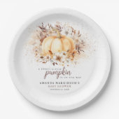 甘い小さなかぼちゃの中性の赤ちゃんシャワー ペーパープレート (正面)