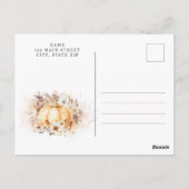 甘い小さなかぼちゃの中性の赤ちゃんシャワー ポストカード (裏面)