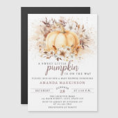 甘い小さなかぼちゃの中性の赤ちゃんシャワー マグネット招待状 (正面/裏面)