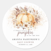 甘い小さなかぼちゃの中性の赤ちゃんシャワー ラウンドシール (正面)