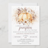 甘い小さなかぼちゃの中性の赤ちゃんシャワー 招待状 (正面)