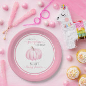 甘い小さなかぼちゃの水の色ピンクの赤ちゃんシャワー ペーパープレート (パーティー)