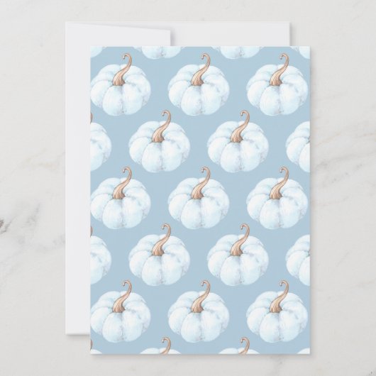 甘い小さなかぼちゃの男の子赤ちゃんシャワー 招待状 (裏面)