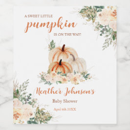 甘い小さなかぼちゃの秋の赤ちゃんシャワーラベル ワインラベル