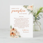 甘い小さなかぼちゃの秋の赤ちゃんシャワー サンキューカード (スタンド正面)