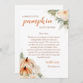 甘い小さなかぼちゃの秋の赤ちゃんシャワー サンキューカード (正面/裏面)