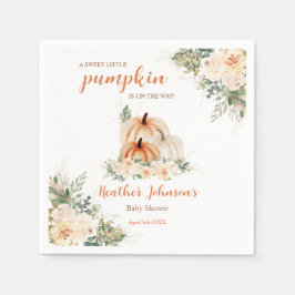 甘い小さなかぼちゃの秋の赤ちゃんシャワー スタンダードカクテルナプキン