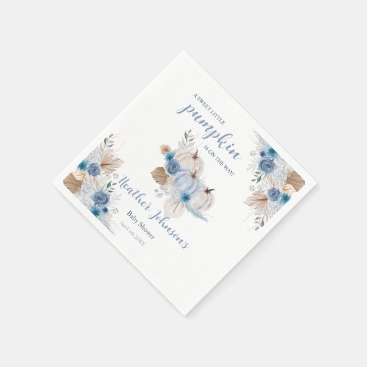 甘い小さなかぼちゃの秋の赤ちゃんシャワー スタンダードカクテルナプキン (角)