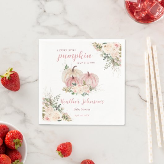 甘い小さなかぼちゃの秋の赤ちゃんシャワー スタンダードカクテルナプキン (インサイチュ)