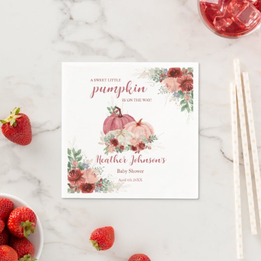 甘い小さなかぼちゃの秋の赤ちゃんシャワー スタンダードカクテルナプキン (インサイチュ)