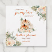 甘い小さなかぼちゃの秋の赤ちゃんシャワー フェイバータグ (裏面)