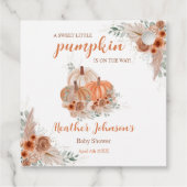 甘い小さなかぼちゃの秋の赤ちゃんシャワー フェイバータグ (裏面)