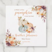 甘い小さなかぼちゃの秋の赤ちゃんシャワー フェイバータグ (裏面)