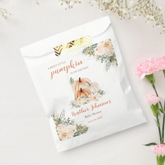 甘い小さなかぼちゃの秋の赤ちゃんシャワー フェイバーバッグ (封をした状態)