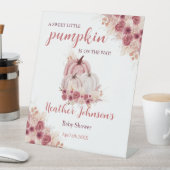 甘い小さなかぼちゃの秋の赤ちゃんシャワー 台座サイン (インサイチュ)