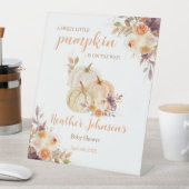 甘い小さなかぼちゃの秋の赤ちゃんシャワー 台座サイン (インサイチュ)