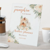 甘い小さなかぼちゃの秋の赤ちゃんシャワー 台座サイン (インサイチュ)