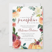 甘い小さなかぼちゃの秋の赤ちゃんシャワー 招待状 (正面)