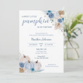 甘い小さなかぼちゃの秋の赤ちゃんシャワー 招待状 (スタンド正面)