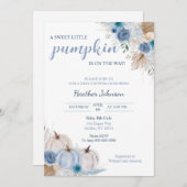 甘い小さなかぼちゃの秋の赤ちゃんシャワー 招待状 (正面/裏面)