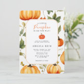 甘い小さなかぼちゃの紅葉赤ちゃんシャワー 招待状 (スタンド正面)