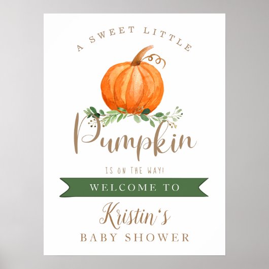 甘い小さなかぼちゃの赤ちゃんシャワーへようこそ ポスター (正面)