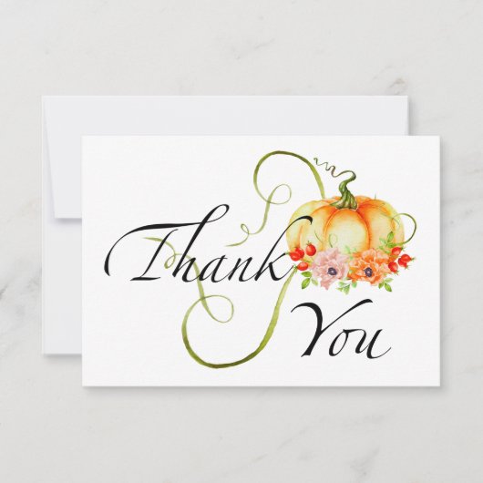 甘い小さなかぼちゃの赤ちゃんシャワーサンキューカード カード (正面)