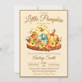 甘い小さなかぼちゃの赤ちゃんシャワー 招待状 (正面)