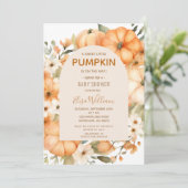 甘い小さなかぼちゃの赤ちゃんシャワー 招待状 (スタンド正面)