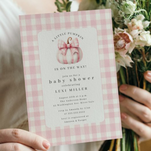 甘い小さなかぼちゃの赤ちゃんシャワー 招待状