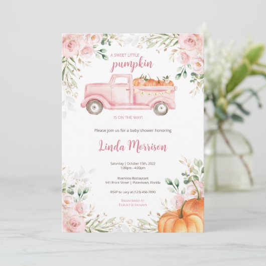 甘い小さなかぼちゃの赤ちゃん 招待状 (スタンド正面)