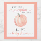 甘い小さなかぼちゃオレンジの水の色ベビーシャワー ワインラベル (シングルラベル)