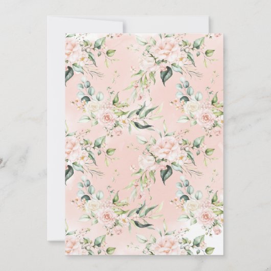 甘い小さなかぼちゃソフトピンク秋の赤ちゃんシャワー 招待状 (裏面)