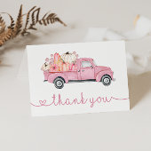 甘い小さなかぼちゃピンク秋の赤ちゃんシャワー サンキューカード