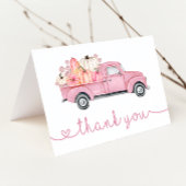 甘い小さなかぼちゃピンク秋の赤ちゃんシャワー サンキューカード