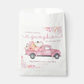 甘い小さなかぼちゃピンク秋の赤ちゃんシャワー フェイバーバッグ (正面)