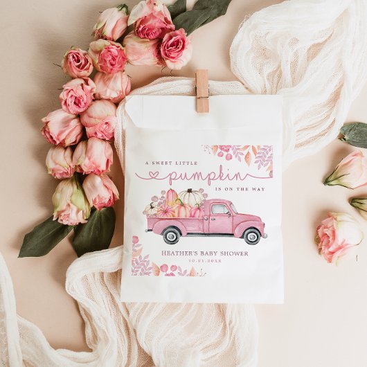 甘い小さなかぼちゃピンク秋の赤ちゃんシャワー フェイバーバッグ
