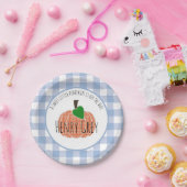 甘い小さなかぼちゃブループレイドベビーシャワーボーイ ペーパープレート (パーティー)