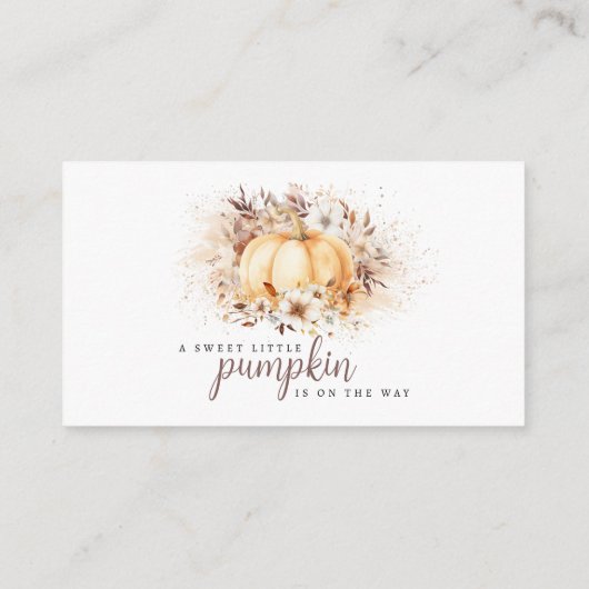 甘い小さなかぼちゃ中性おむつラッフル エンクロージャーカード (裏面)