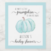 甘い小さなかぼちゃ水カラー男の赤ちゃんシャワー ワインラベル (シングルラベル)